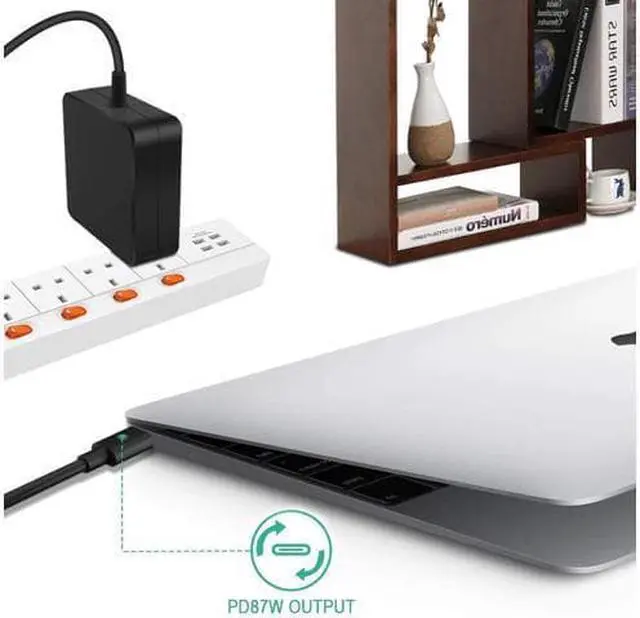 Alt view image 2 of 7 - 87W / 90W USB C Power Adapter, Type C Power Delivery PD Wall Charger 87W (Compatible 61W, 45W, 30W and 12W) for MacBook Pro Air 2018, HP, Dell, Lenovo and Any Laptops or Smart Phones with USB C