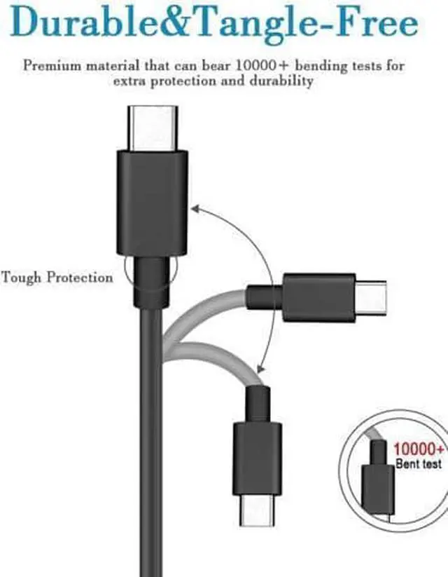 Alt view image 4 of 7 - 87W / 90W USB C Power Adapter, Type C Power Delivery PD Wall Charger 87W (Compatible 61W, 45W, 30W and 12W) for MacBook Pro Air 2018, HP, Dell, Lenovo and Any Laptops or Smart Phones with USB C
