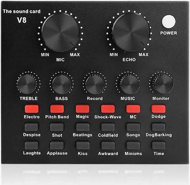 Main image of Live Sound Card Portable Mobile Audio Mixer, Karaoke Sound Mixer Recording Sound Card for Live Broadcast K Songs Recording Voice Chatting