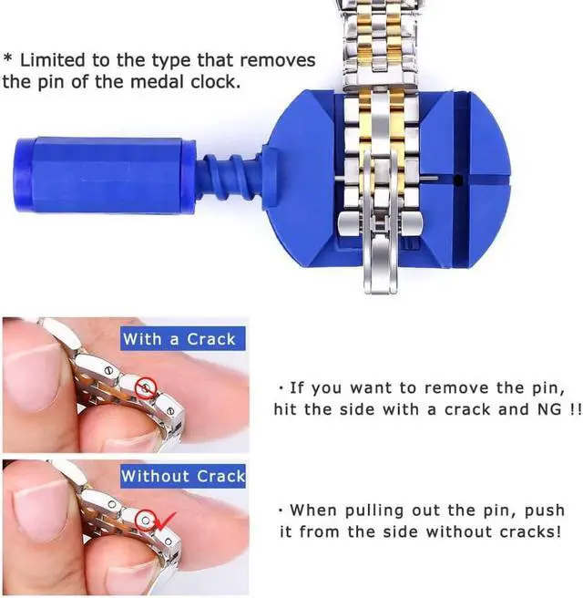 Alt view image 4 of 7 - Watch Repair Tool Kit Professional Watch Band Link Pin Tool Set Spring Bar Tool Set Watch Battery Replacement Tools