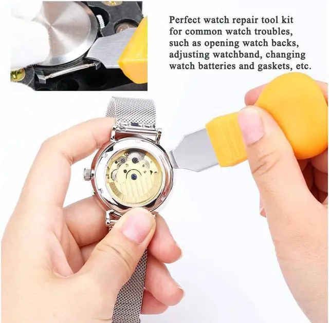 Alt view image 3 of 7 - Watch Repair Tool Kit Professional Watch Band Link Pin Tool Set Spring Bar Tool Set Watch Battery Replacement Tools