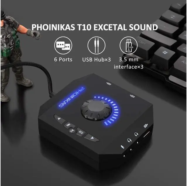 Alt view image 6 of 7 - External Sound Card USB Audio Adapter with 3.5mm Headphone and Microphone Jack Volume Control Stereo Sound Card Plug Play for Windows Mac Linux PC Laptops Desktops