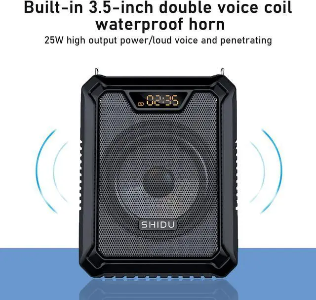 Alt view image 3 of 6 - Voice Amplifier Portable Speaker with Wired Microphone 25W Rechargeable Waterproof IPX6 Bluetooth 5.0 Mini Pa System for Teachers, Training, Stage Performance, Team Building, Outdoor