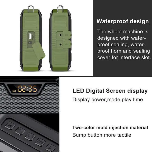Alt view image 2 of 7 - Voice Amplifier Portable Speaker with Wired Microphone 25W Rechargeable Waterproof IPX6 Bluetooth 5.0 Mini Pa System for Teachers, Training, Stage Performance, Team Building, Outdoor