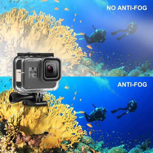 Alt view image 6 of 7 - Accessories Kit for GoPro Hero 8 Black with Small Shockproof Case + Waterproof Housing Case + Tempered Glass Screen Protectors + Lens Filters + Anti-Fog Inserts Bundle