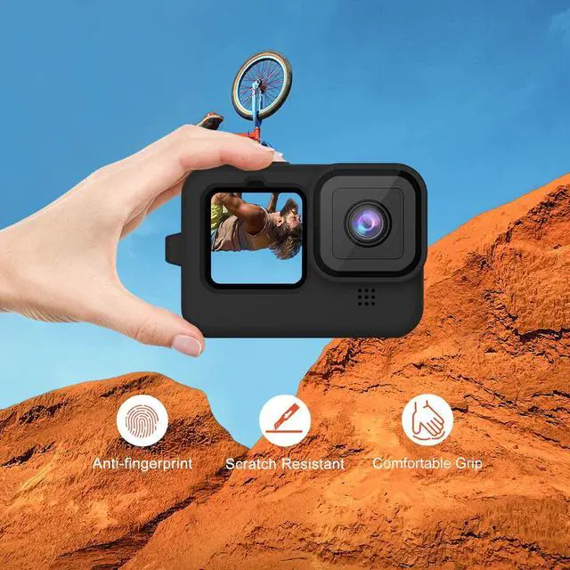 Alt view image 6 of 7 - Accessories Kit for GoPro Hero 12 / Hero 10 / Hero 11 / Hero 9, Shockproof Small Carry Bag + Waterproof Housing Case + Tempered Glass Screen Protector + Silicone Cover + Snorkel Filter Bundle