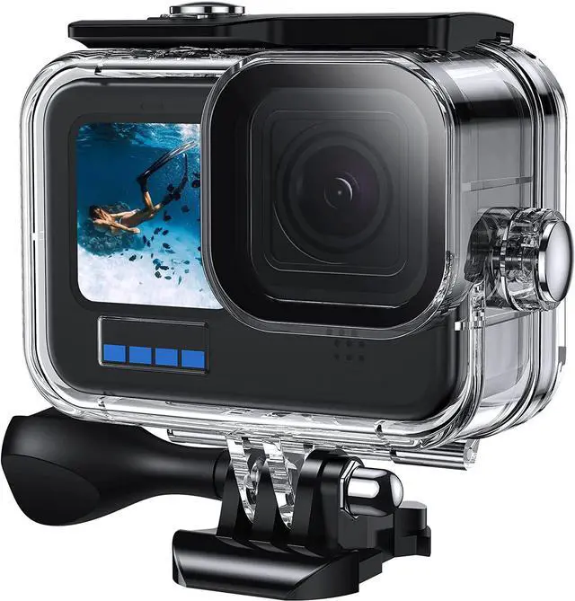 Main image of Waterproof Case for GoPro Hero 12 / Hero 11 / Hero 10 / Hero 9 Black, 60M/196FT Underwater Protective Dive Housing Shell with Bracket Mount Accessories for Go Pro Hero 12/11/10/9 Action Camera