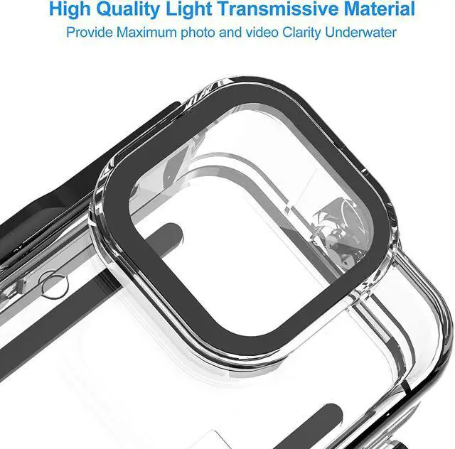 Alt view image 3 of 7 - Waterproof Case for GoPro Hero 12 / Hero 11 / Hero 10 / Hero 9 Black, 60M/196FT Underwater Protective Dive Housing Shell with Bracket Mount Accessories for Go Pro Hero 12/11/10/9 Action Camera