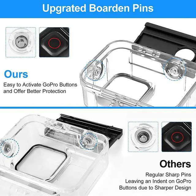 Alt view image 4 of 7 - Waterproof Case for GoPro Hero 12 / Hero 11 / Hero 10 / Hero 9 Black, 60M/196FT Underwater Protective Dive Housing Shell with Bracket Mount Accessories for Go Pro Hero 12/11/10/9 Action Camera