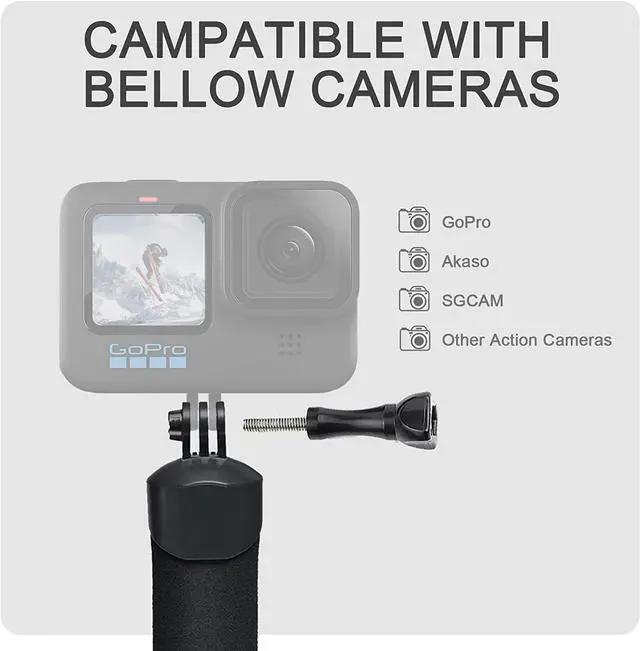 Alt view image 5 of 6 - Waterproof Monopod Floating Hand Grip for Go Pro Hero 11/10/9/8/7/6/5/4/3 Session DJI Osmo and Other Action Cameras.Snorkeling Underwater Diving Selfie Pole Stick