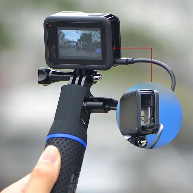 Alt view image 5 of 7 - Clutch Battery Handle Grip 5200mAh Power Stick, Camera Vlog Handgrip Extension Power Bank, Backup Charging Battery for iPhone, GoPro MAX, GoPro HERO 11, HERO 10, HERO 9 8 7 6 5 4, Insta360 ONE X3, X2