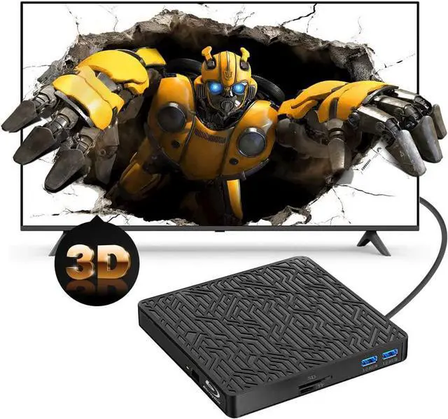 Alt view image 4 of 7 - 5 in 1 External bluray Drive, USB3.0 Type-C Bluay blue-ray Drive Slim Optical CD DVD Drive Burner with SD/TF Card Reader/2 USB3.0 Hubs for pc Windows XP/7/8/10, MacOS, MacBook, Laptop, Desktop