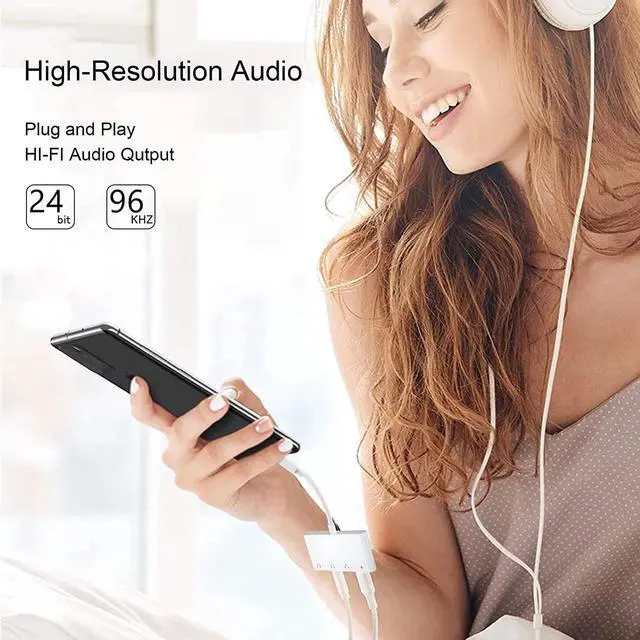 Alt view image 5 of 7 - 4 in 1 Headphone Jack Audio Charger Adapter & Splitter, iPhone Headphone Jack + Dual 3.5mm Headphone Jack + Charging Port for iPhone 14 13 12 11 X 8 7 / iPad- Support iOS 15