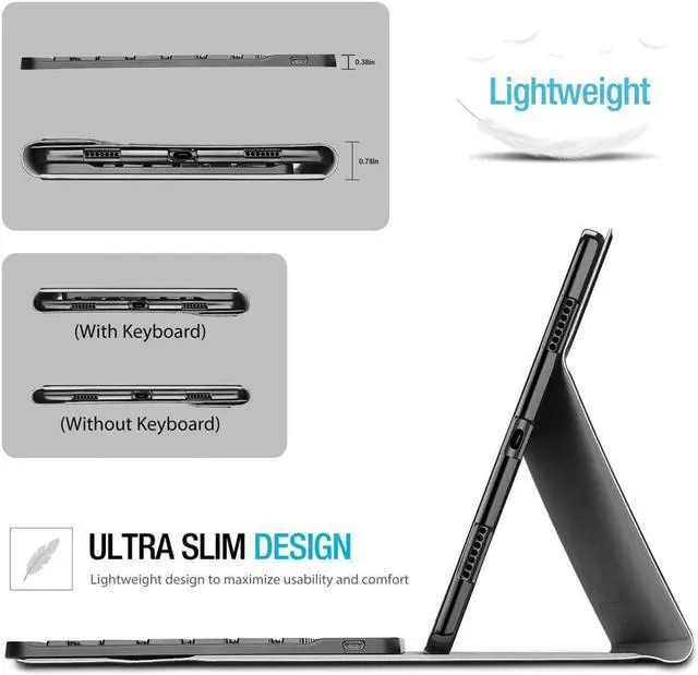 Alt view image 5 of 7 - Wireless Keyboard Case for Lenovo Tab M10 Plus 3rd Generation 10.6 inch 2022 Tablet, Slim Shell Lightweight Stand Cover with Detachable Wireless Bluetooth Keyboard