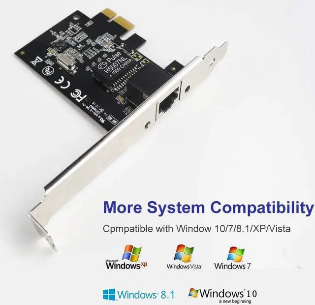 Alt view image 4 of 7 - Gigabit Ethernet PCI Express PCI-E Network Card 10/100/1000Mbps RJ45 LAN Adapter Converter for Desktop PC
