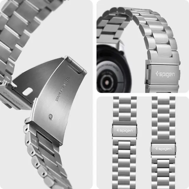 Alt view image 2 of 6 - For Samsung Galaxy Watch 3 45mm Band Strap (2020) / Galaxy Watch 46mm Band (2018) / OnePlus Watch Band / Gear S3 Frontier Band / S3 Classic Band Strap Silver