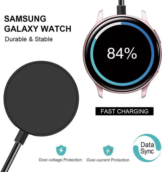 Alt view image 6 of 7 - 2 Pack Compatible with Samsung Galaxy Watch 4/4 Classic/3/Active/Active 2 Wireless Charging Dock,Trami Replacement USB Charger Cable Cord Stand for Galaxy Watch 4/4 Classic/3 /Active/Active 2