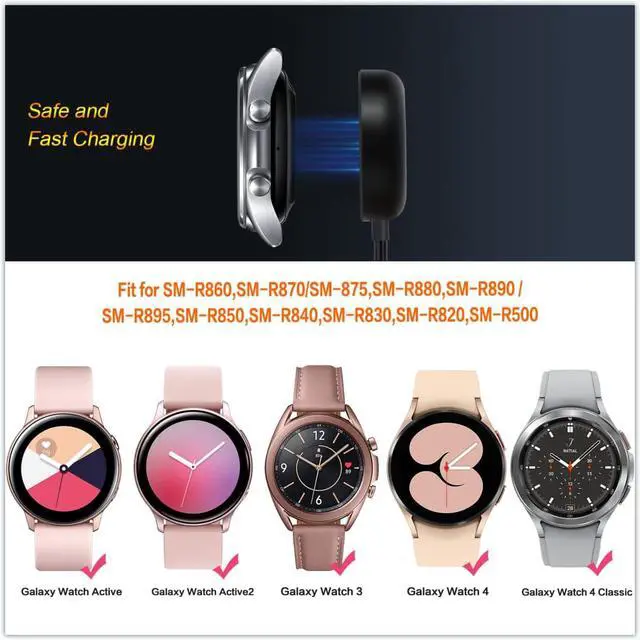 Alt view image 3 of 7 - 2 Pack Compatible with Samsung Galaxy Watch 4/4 Classic/3/Active/Active 2 Wireless Charging Dock,Trami Replacement USB Charger Cable Cord Stand for Galaxy Watch 4/4 Classic/3 /Active/Active 2
