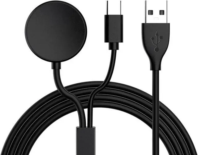 Main image of 2 in 1 Galaxy Watch 5/5 Pro Charger Compatible with Samsung Galaxy Watch 5/5 Pro/4/3/Active2/Active Wireless Charger Dock, Type-C Charging Cord for S22/S21/S20/S10/Note 20/10/9 3.3FT USB Cable