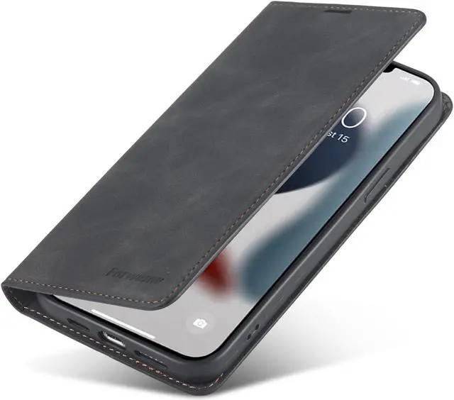 Alt view image 6 of 7 - Case for iPhone 14 Pro 6.1 inch Premium PU Leather Cover with Card Holder Kickstand Shockproof Flip Wallet Cover