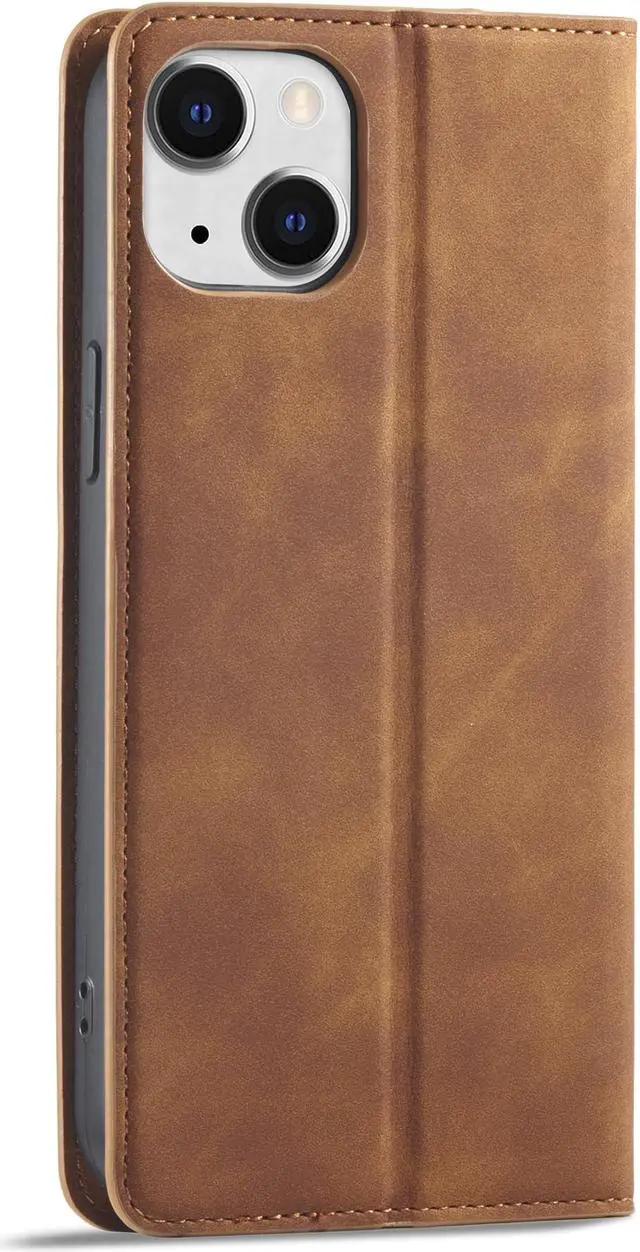 Alt view image 3 of 7 - Case for iPhone 14 Pro Max 6.7 inch Premium PU Leather Cover with Card Holder Kickstand Shockproof Flip Wallet Cover Brown