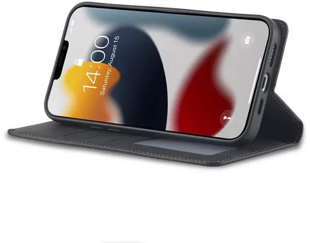 Alt view image 5 of 7 - Case for iPhone 14 Plus 6.7 inch Premium PU Leather Cover with Card Holder Kickstand Shockproof Flip Wallet Cover