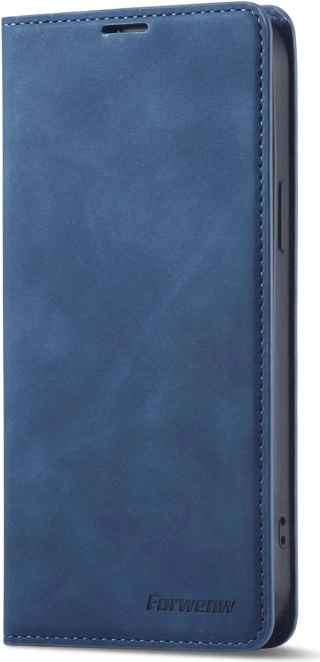 Alt view image 2 of 7 - Case for iPhone 14 Plus 6.7 inch Premium PU Leather Cover with Card Holder Kickstand Shockproof Flip Wallet Cover Blue