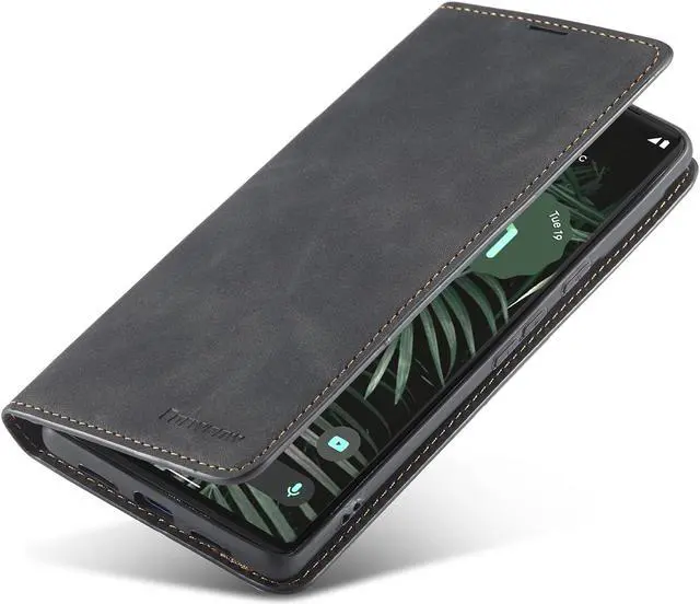 Alt view image 6 of 7 - Case for Google Pixel 6 5G 6.4 inch Premium PU Leather Cover with Card Holder Kickstand Shockproof Flip Wallet Cover