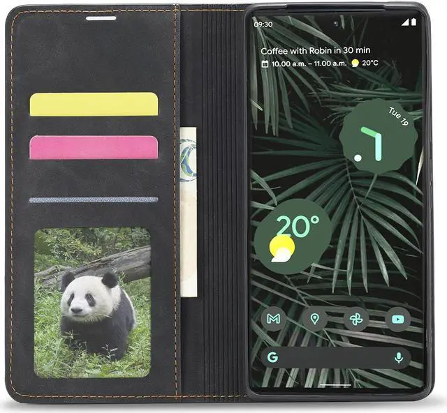 Alt view image 4 of 7 - Case for Google Pixel 6 5G 6.4 inch Premium PU Leather Cover with Card Holder Kickstand Shockproof Flip Wallet Cover