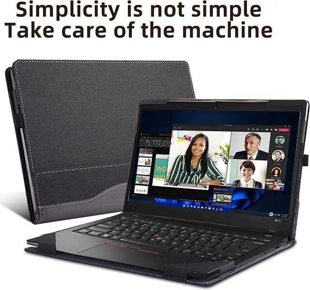 Alt view image 2 of 7 - Case for Lenovo ThinkPad X1 Carbon Gen 10 / Gen 9 / Yoga Gen 7 / Yoga Gen 6 14 inch, PU Leather Protective Hard Shell Cover