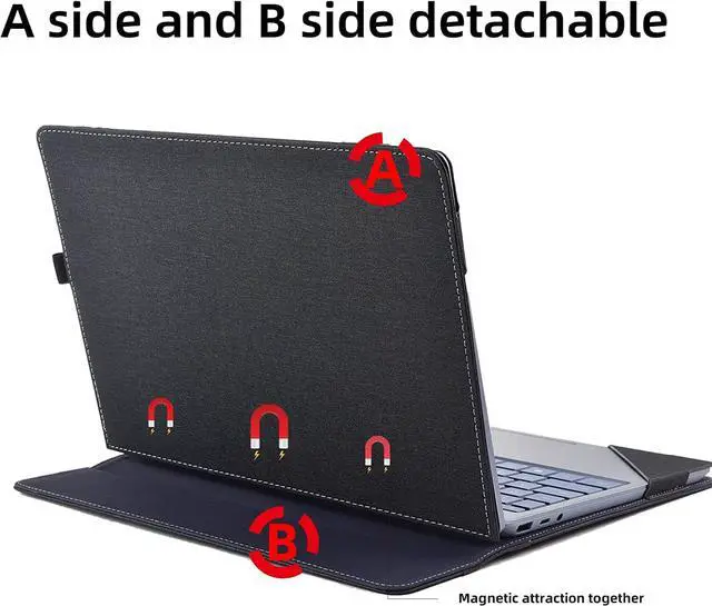 Alt view image 5 of 7 - Case for Lenovo ThinkPad X1 Carbon Gen 10 / Gen 9 / Yoga Gen 7 / Yoga Gen 6 14 inch, PU Leather Protective Hard Shell Cover