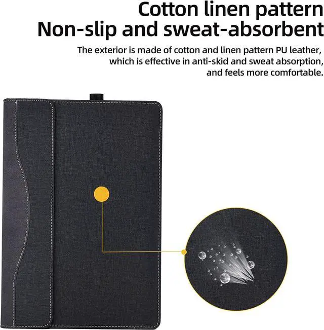 Alt view image 6 of 7 - Case for Lenovo ThinkPad X1 Carbon Gen 10 / Gen 9 / Yoga Gen 7 / Yoga Gen 6 14 inch, PU Leather Protective Hard Shell Cover