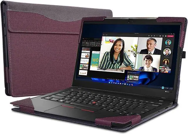 Main image of Case for Lenovo ThinkPad X1 Carbon Gen 10 / Gen 9 / Yoga Gen 7 / Yoga Gen 6 14 inch, PU Leather Protective Hard Shell Cover Red