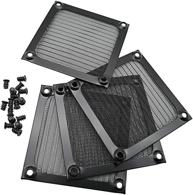 Alt view image 5 of 7 - 80mm Computer Fan Filter Grills with Screws Aluminum Frame Ultra Fine Stainelss Steel Mesh - 4 Pack