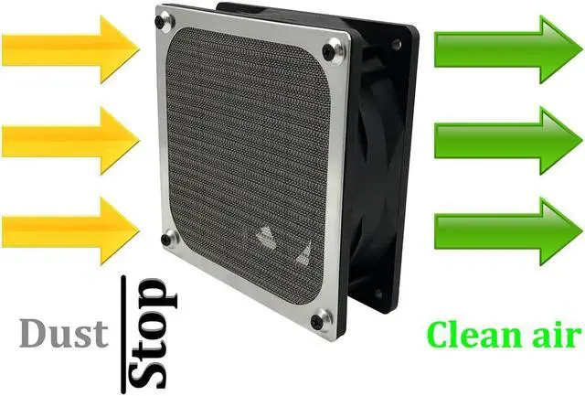Alt view image 6 of 7 - 80mm Computer Fan Filter Grills with Screws Aluminum Frame Ultra Fine Stainelss Steel Mesh - 4 Pack Silver