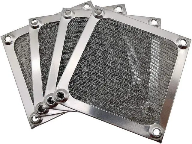 Alt view image 5 of 7 - 80mm Computer Fan Filter Grills with Screws Aluminum Frame Ultra Fine Stainelss Steel Mesh - 4 Pack Silver