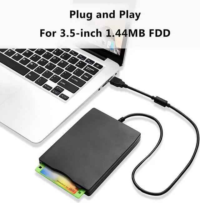 Alt view image 2 of 7 - 3.5" USB External Floppy Disk Drive, 3.5-inch Portable 1.44MB FDD Diskette Drive for Windows 2000/XP/Vista/7/8, Plug and Play Floppy Disk Reader Adapter for PC Laptop Desktop Computer Notebook