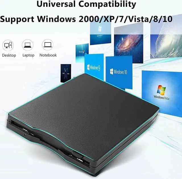 Alt view image 3 of 7 - 3.5" USB External Floppy Disk Drive, 3.5-inch Portable 1.44MB FDD Diskette Drive for Windows 2000/XP/Vista/7/8, Plug and Play Floppy Disk Reader Adapter for PC Laptop Desktop Computer Notebook
