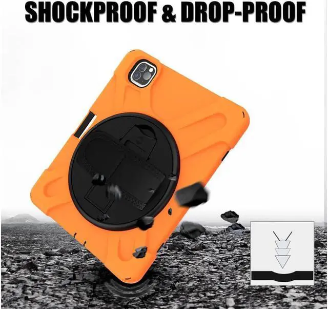 Alt view image 2 of 7 - Case For iPad Pro 11 inch 2022 2021 2020 2018 and iPad Air 5 Air 4 10.9 inch 2022 2020 with Pencil Holder, Protective Cover with Kickstand Shoulder Strap