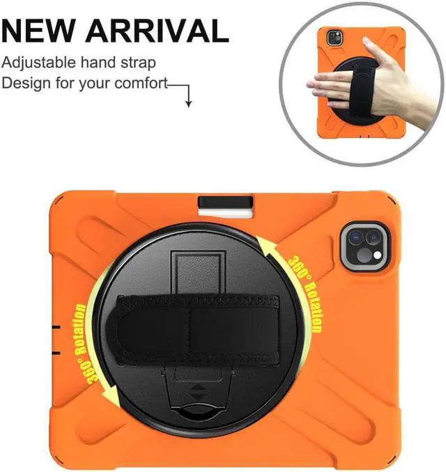 Alt view image 3 of 7 - Case For iPad Pro 11 inch 2022 2021 2020 2018 and iPad Air 5 Air 4 10.9 inch 2022 2020 with Pencil Holder, Protective Cover with Kickstand Shoulder Strap