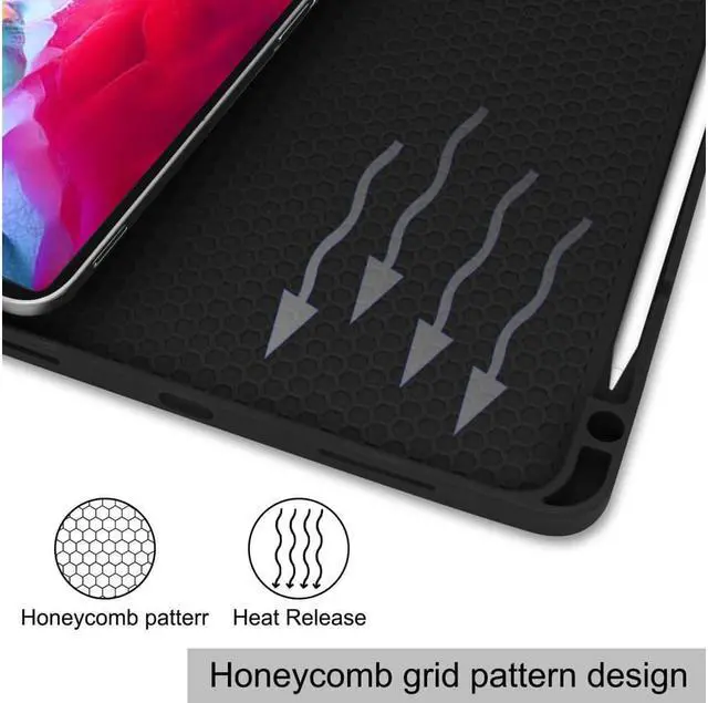 Alt view image 7 of 7 - iPad Pro 11 inch Case 2022 2021 2020 2018 with Pencil Holder, Slim Lightweight Trifold Stand Cover with Soft TPU Back Cover - Auto Sleep / Wake+Pencil Charging - Smart Case Blue