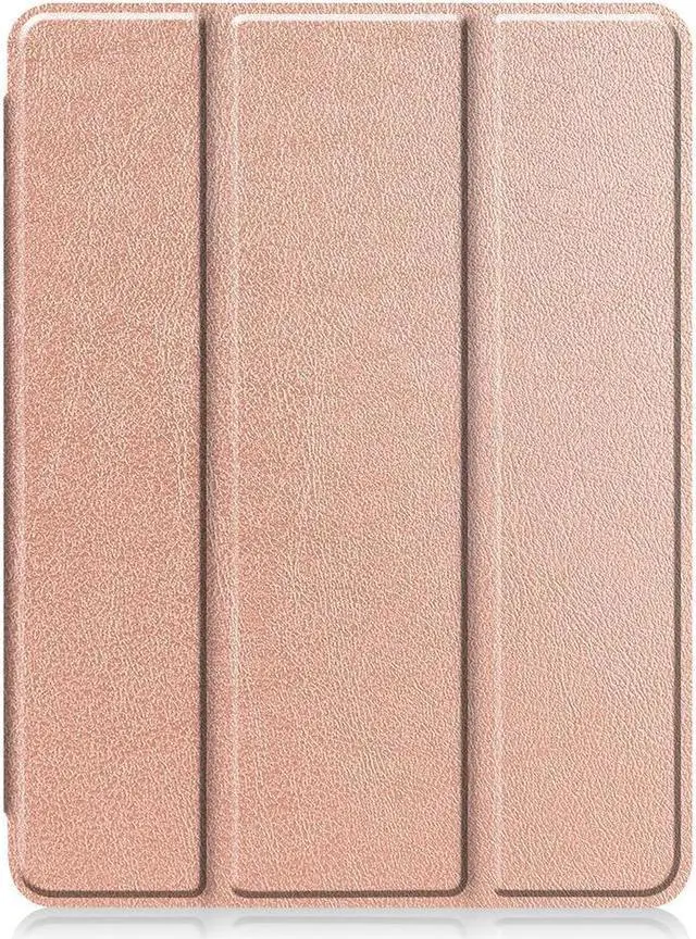 Alt view image 5 of 7 - iPad Pro 11 inch Case 2022 2021 2020 2018 with Pencil Holder, Slim Lightweight Trifold Stand Cover with Soft TPU Back Cover - Auto Sleep / Wake+Pencil Charging - Smart Case Rose Gold