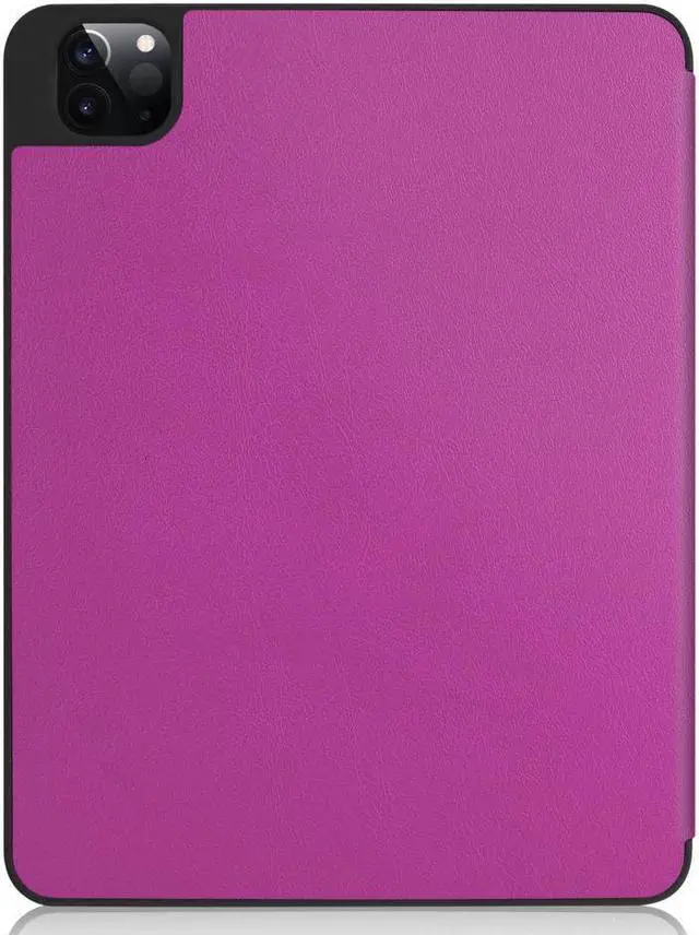 Alt view image 6 of 7 - iPad Pro 11 inch Case 2022 2021 2020 2018 with Pencil Holder, Slim Lightweight Trifold Stand Cover with Soft TPU Back Cover - Auto Sleep / Wake+Pencil Charging - Smart Case Rose Red