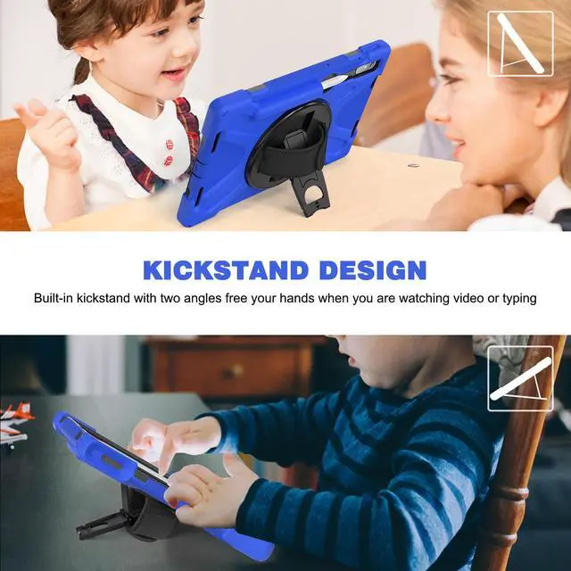 Alt view image 4 of 7 - Case for Lenovo Tab P11 Pro 2nd Gen 11.2 inch 2022 Model TB-132FU TB-138FC with Pencil Holder, Kickstand, Hand & Shoulder Strap Shockproof Protective Cover