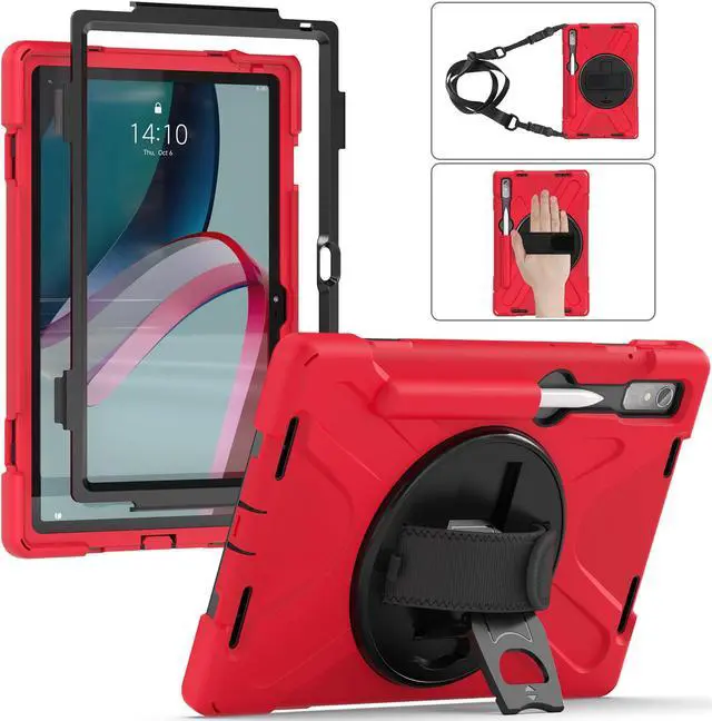 Main image of Case for Lenovo Tab P11 Pro 2nd Gen 11.2 inch 2022 Model TB-132FU TB-138FC with Pencil Holder, Kickstand, Hand & Shoulder Strap Shockproof Protective Cover