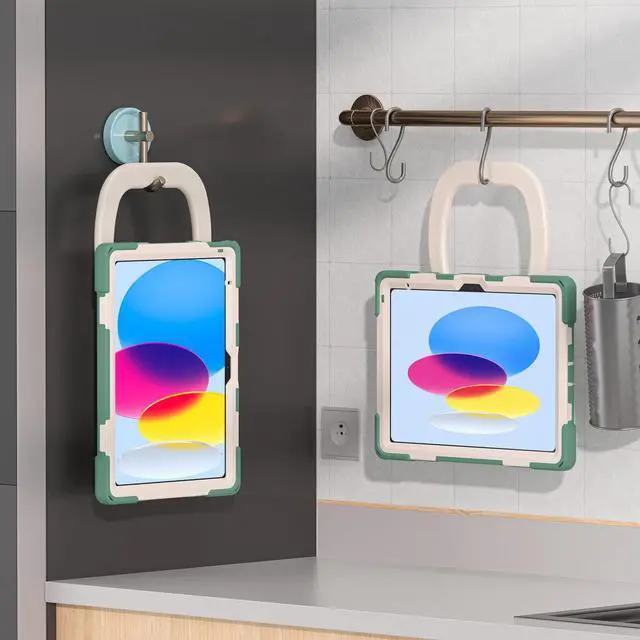 Alt view image 7 of 7 - Case for iPad 10th Generation 2022 10.9 Inch Model A2696 A2757 A2777, Rugged Heavy Duty Shockproo cover with Pencil Holder/360 Degree Kickstand/Hand Grip/Shoulder Strap