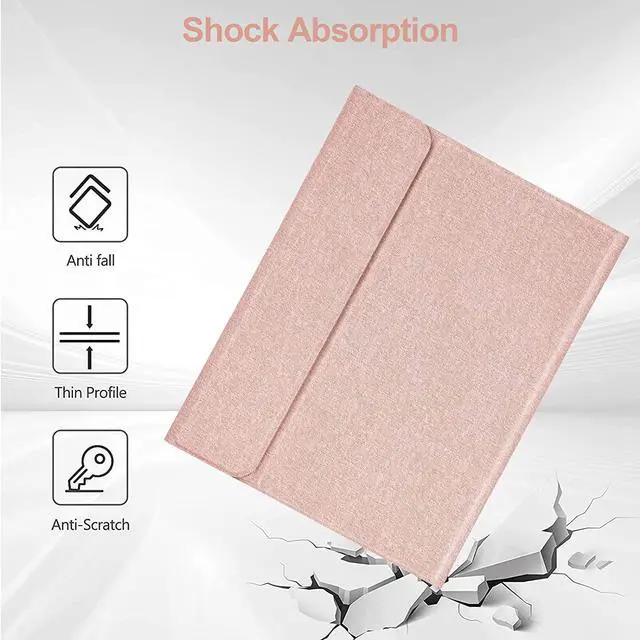 Alt view image 4 of 7 - Keyboard Case for iPad 10th Generation 2022, Model A2696 A2757 A2777 Wireless Detachable Keyboard with Premium Protective Cover with Pencil Holder Pink