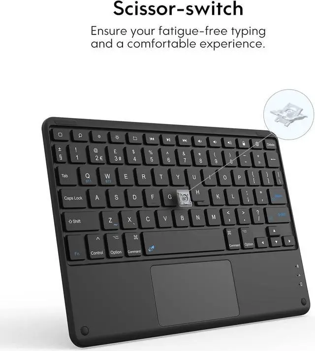 Alt view image 6 of 7 - Touchpad Keyboard Case For iPad 10th Generation 10.9 inch 2022 with 7 Color Backlit, Multi-Touch Trackpad, Flip Stand Cover with Detachable Wireless Keyboard, Pencil Holder