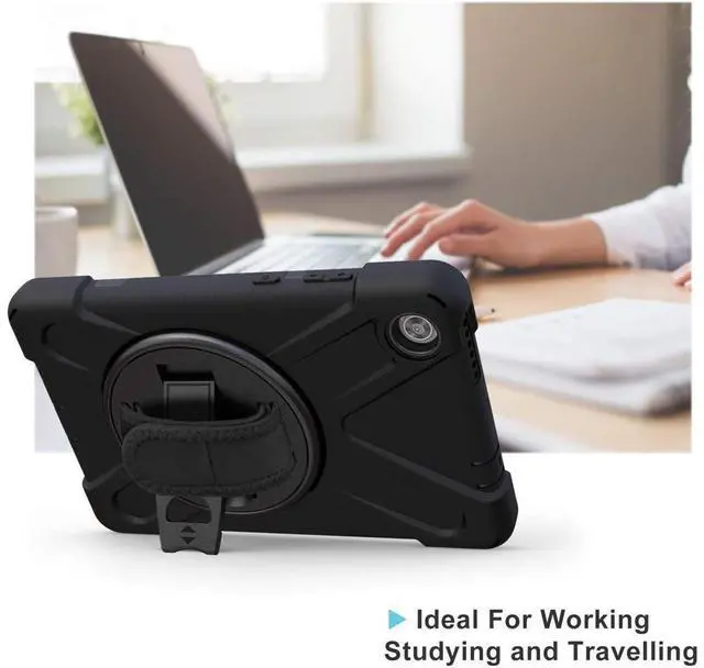 Alt view image 5 of 7 - Case for Lenovo Tab M10 FHD Plus 10.3 inch 2020 2nd Generation / K10, TB-X606F/TB-X606X/TB-X6C6F/TB-X6C6X, Heavy Duty Rugged Drop Resistant Shockproof Cover with Stand/Hand & Shoulder Strap