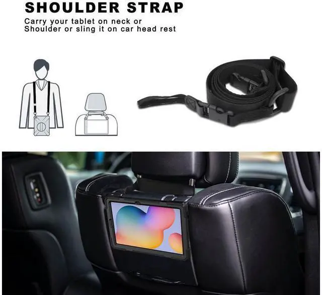 Alt view image 6 of 7 - Huawei MatePad 10.4 inch 2020 2022 Case with Rotating Kickstand / Hand Strap / Shoulder Belt Hybrid Armor Rugged Heavy Duty Shockproof Cover